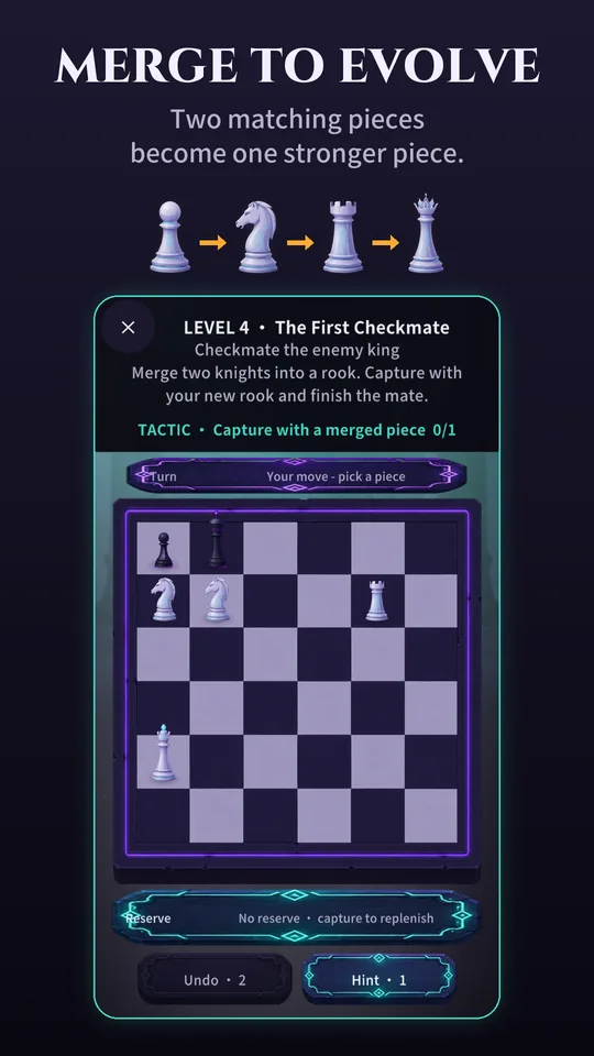 MergeMate screenshot: merge to evolve